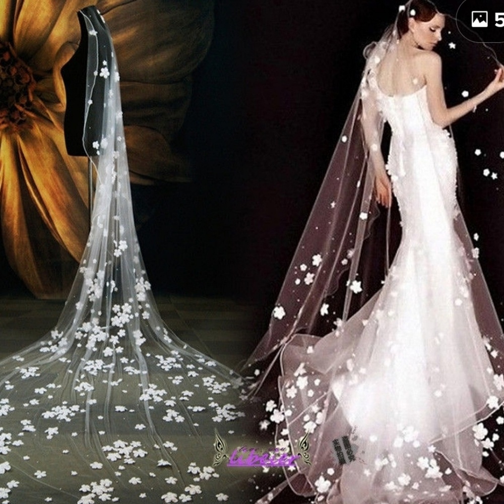 Cathedral Length Floral Veil